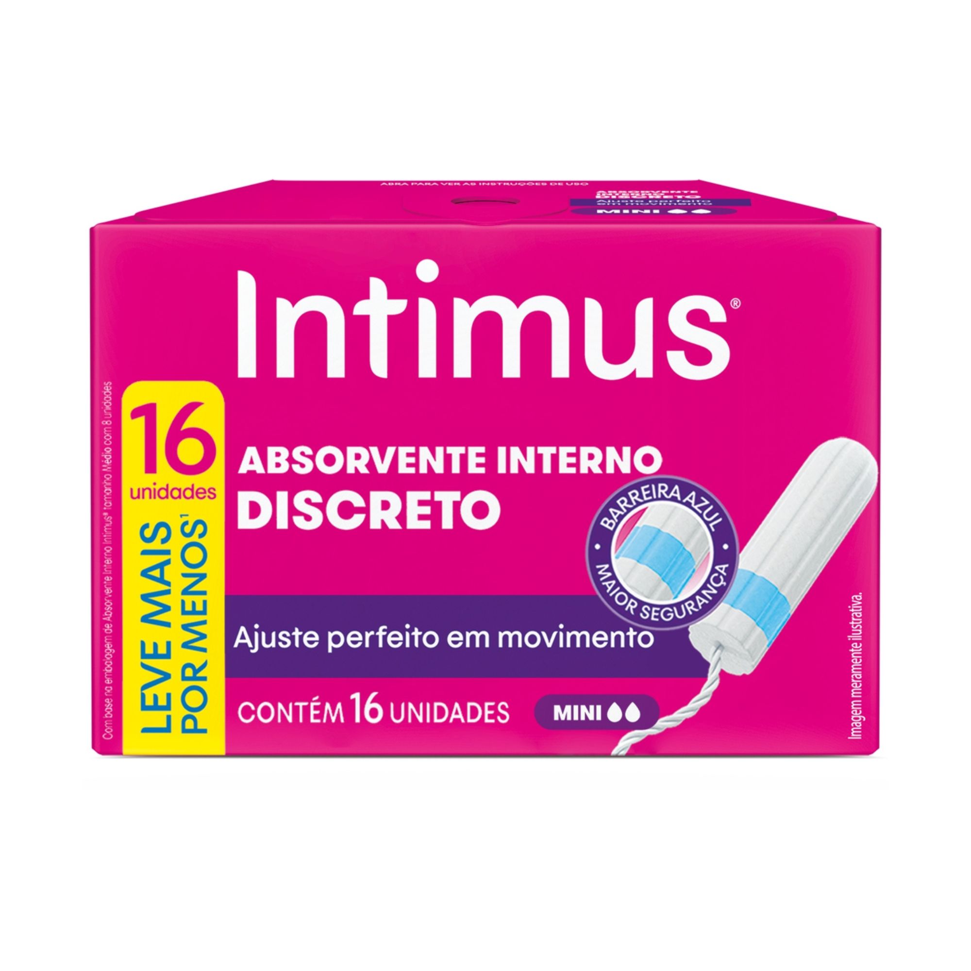 Absorvente Interno Intimus Mini 16 Unidades